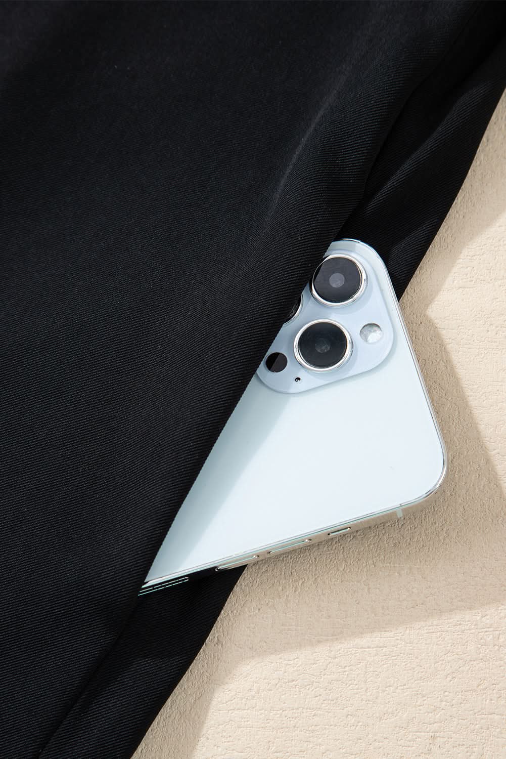 Sleek black zip-up jacket with tab sleeves - Love Salve